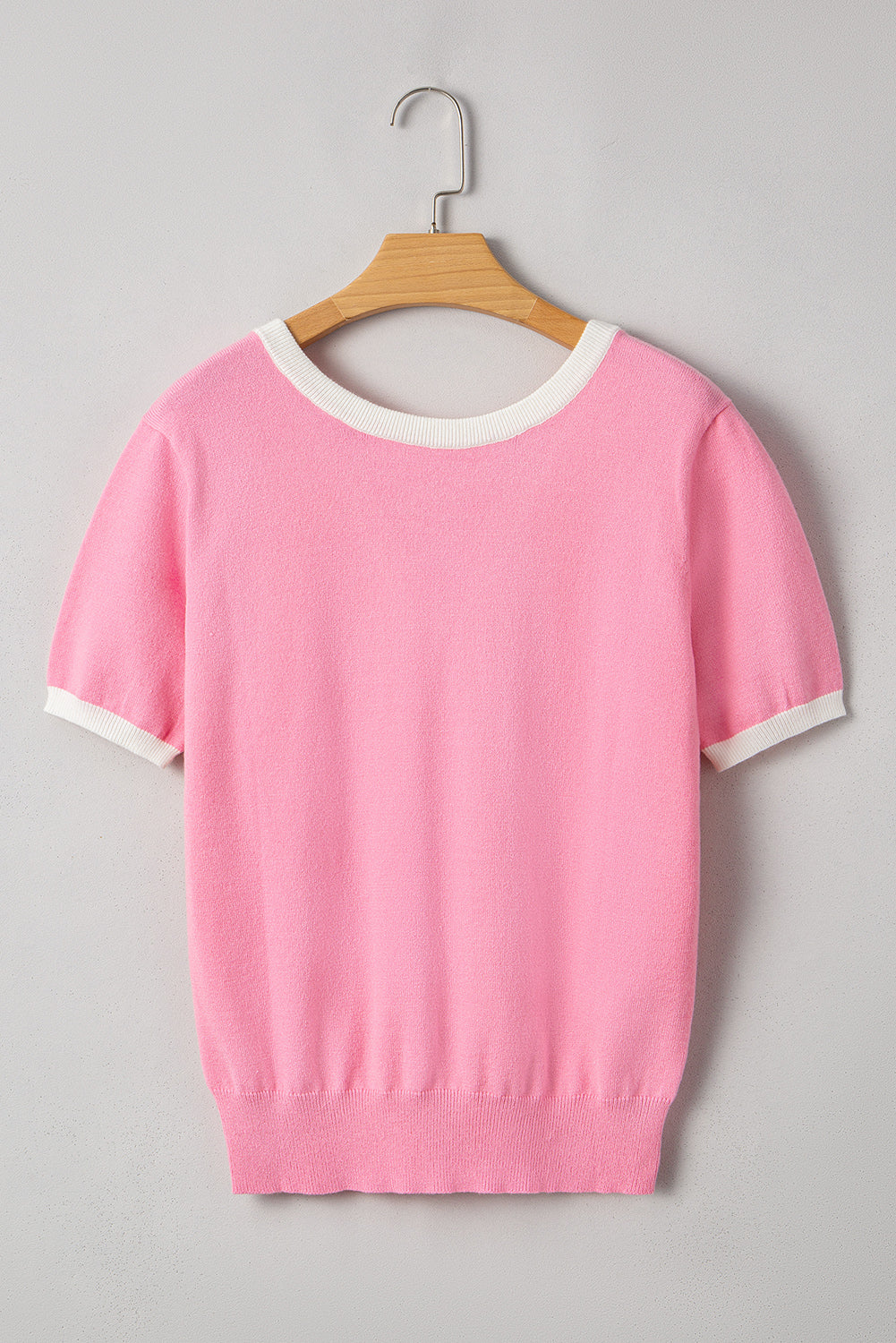 Threaded Pear Mercy Bow V-Shape Cut Back Short Sleeve Sweater