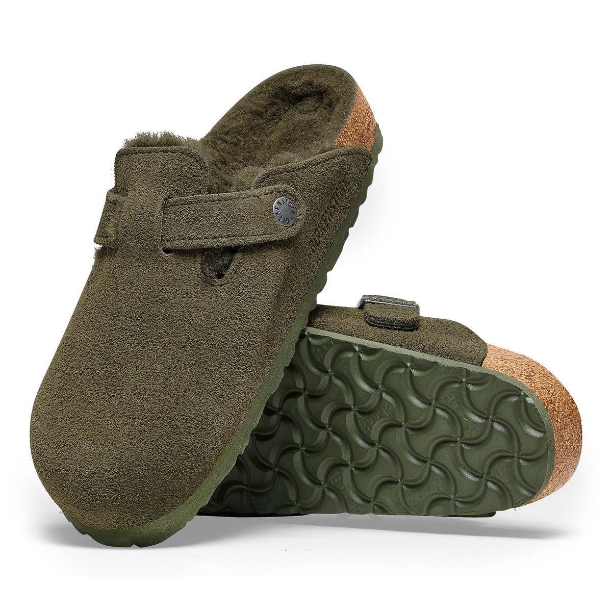 Birkenstock Boston Shearling 'Suede Leather' Narrow Fit Sandals