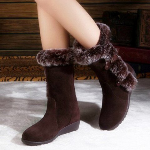 Women’s Mid-Calf Snow Boots | Faux Fur Plush Lined Winter Boots | High-Sense Waterproof Thermal Outdoor Boots | Trendy Minimalist Warm Winter Footwear | 2026 High-Fashion Anti-Slip Snow Boots