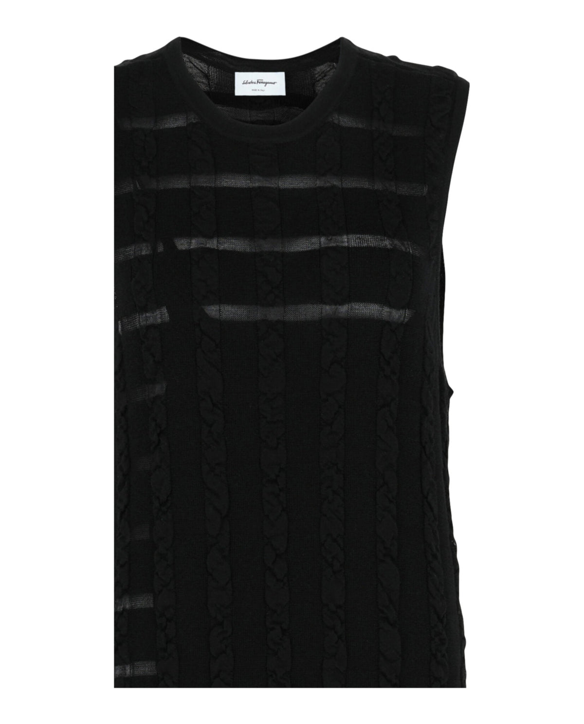 Ferragamo Cable Knit Midi Dress