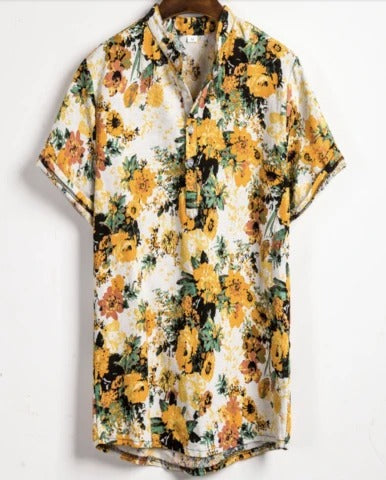 Men’s Slim-Fit Contrast Print Shirt | High-Sense Professional Button-Down | Trendy Minimalist Geometric Pattern Shirt | Luxury-Label Statuesque Radiant Apparel | 2026 High-Fashion Emerald-Luxe Essential