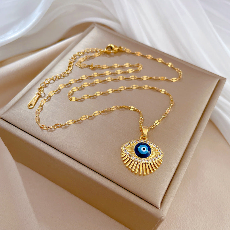 Women’s Eyelash Eye Light Luxury Wedding Necklace | High-Sense Bridal Crystal Pendant | Trendy Minimalist Crystalline Choker | Luxury-Label Statuesque Wedding Jewelry | 2026 High-Fashion Radiant Ceremony Essential