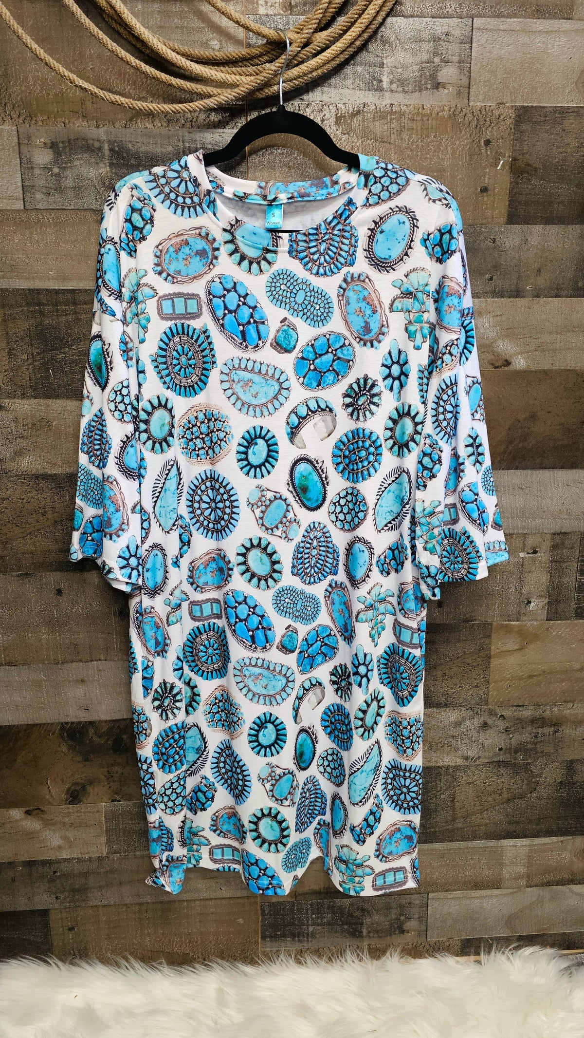 Baha Ranch Turquoise Crazy Oversized Sleep Shirt