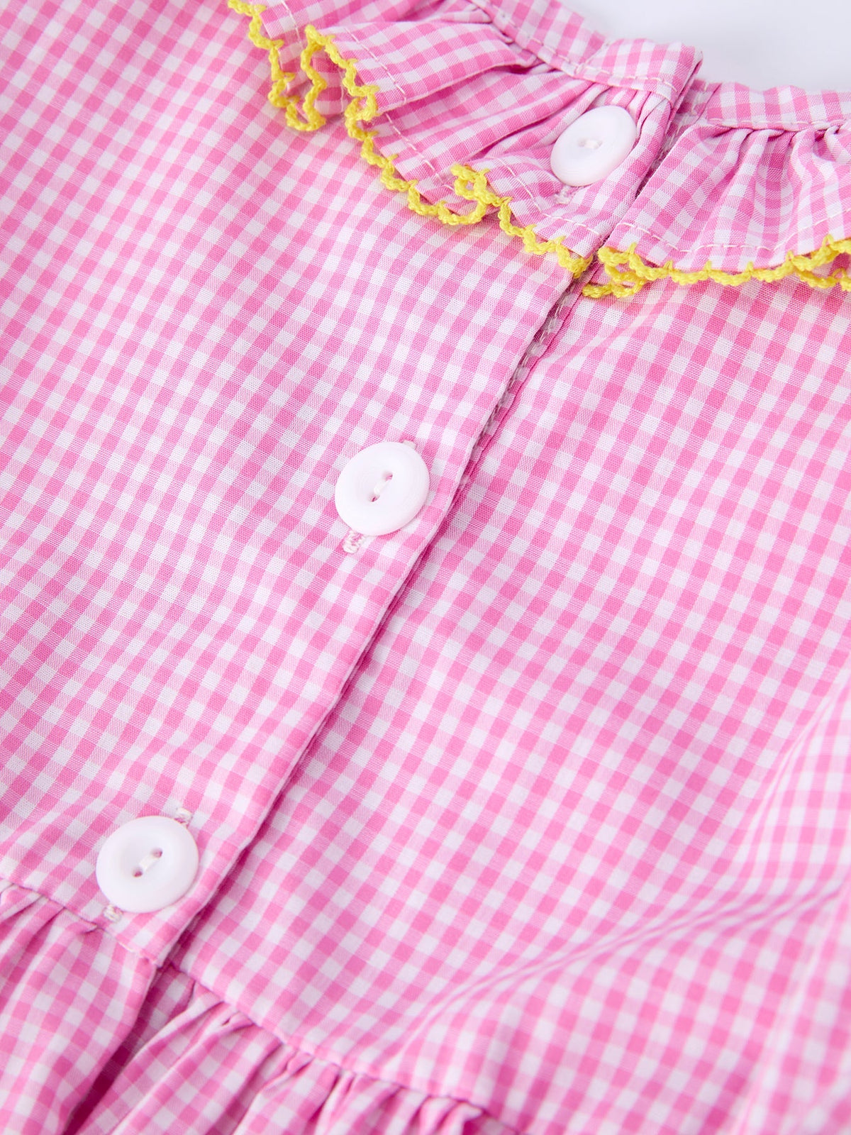 Back To School Plaid Girls Dress Smocked Puff Sleeve Bow