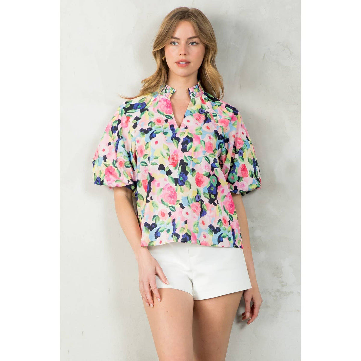 AVERY - Puff Sleeve Floral Top