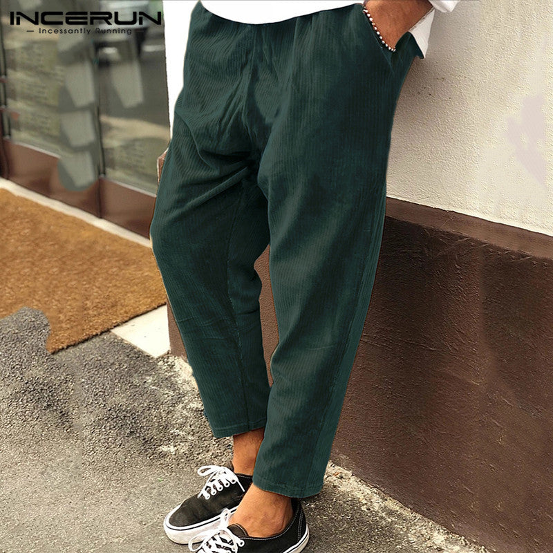 Men’s Winter Corduroy Joggers | Streetwear Relaxed Fit Cargo Pants | Elegant Thick Corduroy Sweatpants for Men | Modern Elastic Waist Winter Trousers | 2026 High-Fashion Urban Corduroy Bottoms