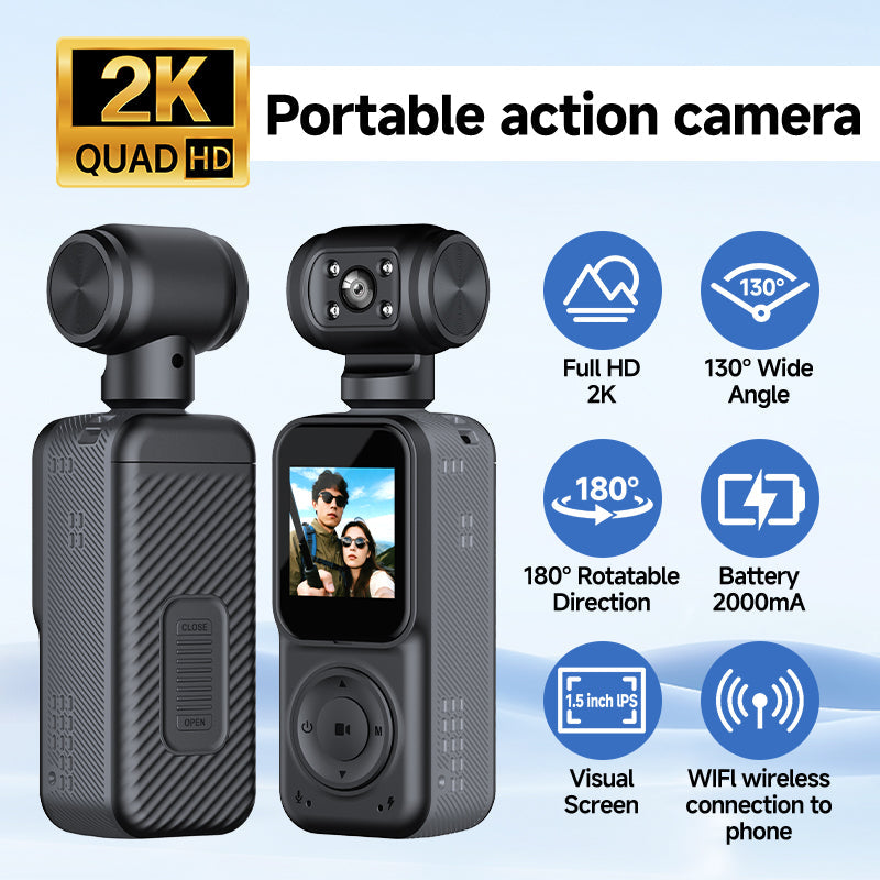 Panoramic Sports Camera Handheld DV Outdoor 4K Dual Lens Cycling Recorder