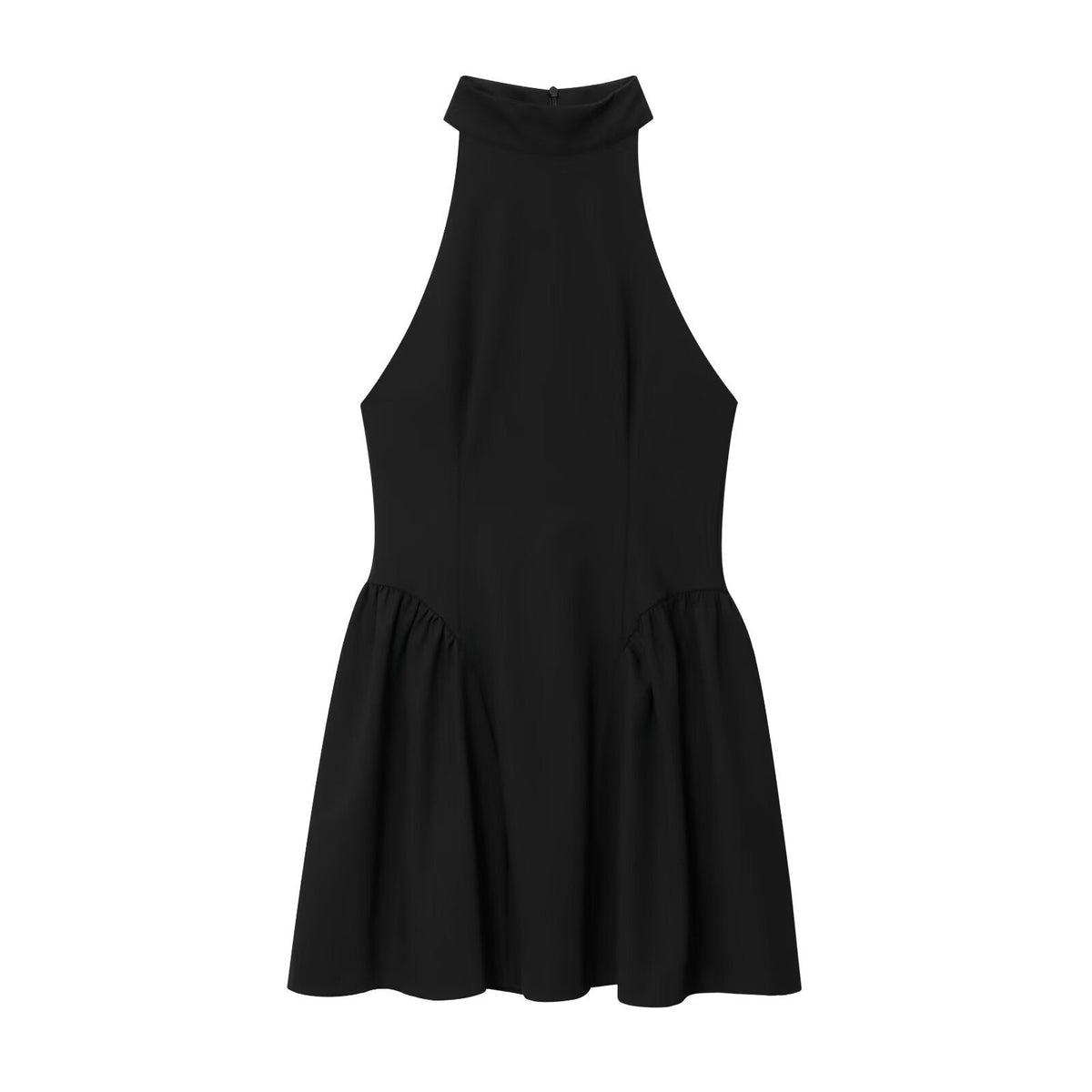Pure Desire Wind Sleeveless Wrinkled Hanging Neck Collar Dress