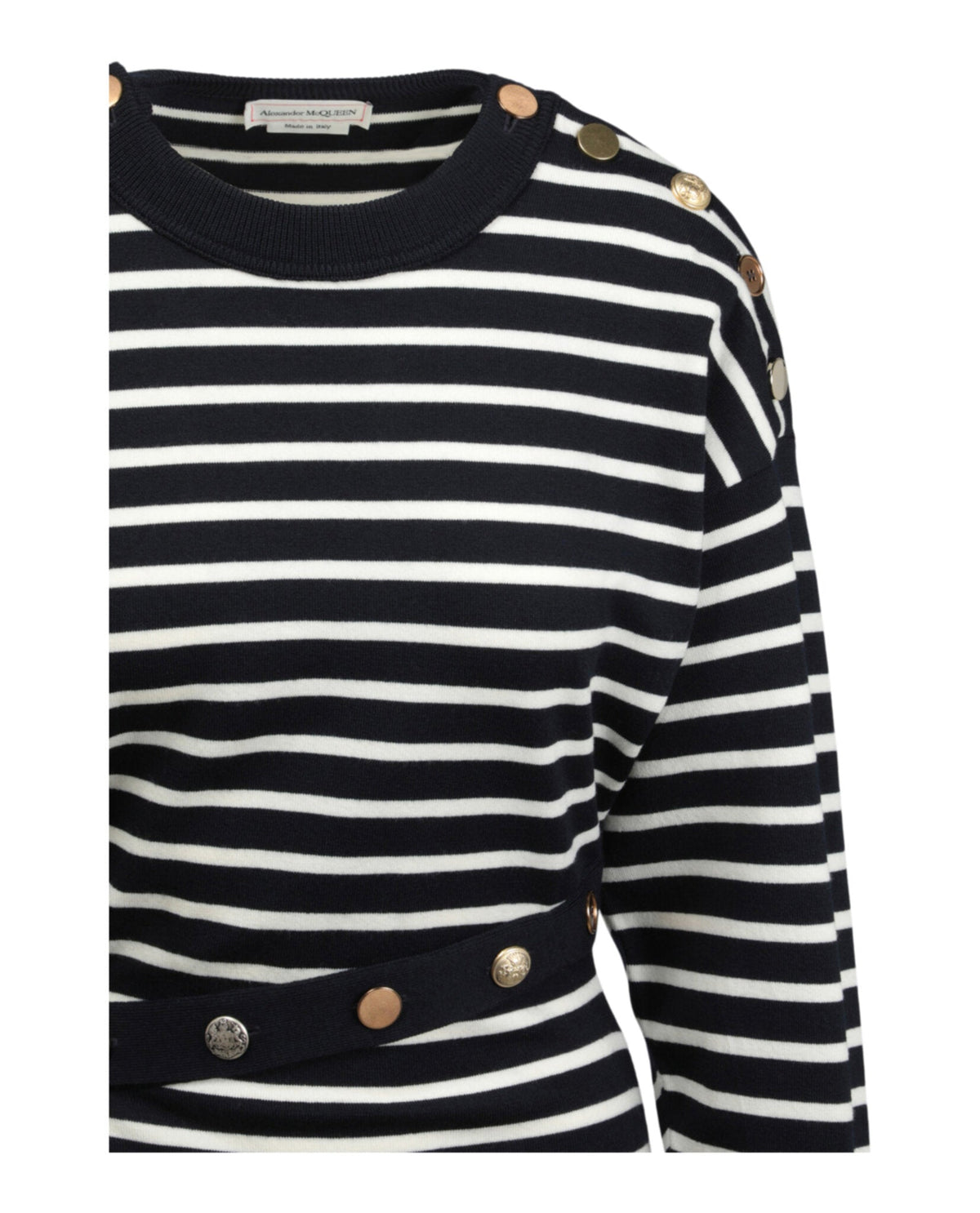 Alexander McQueen Mixed Buttons Striped Dress