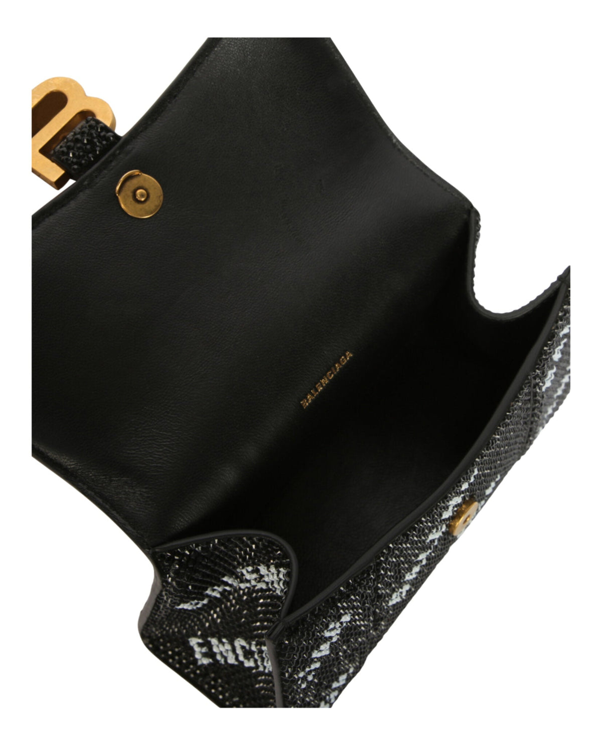 Balenciaga Hourglass Xs Top Handle Bag With Allover Logo Strass