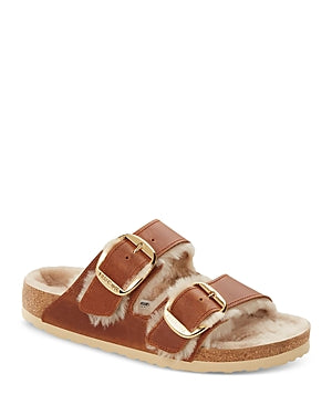 Birkenstock Arizona Big Buckle Shearling Oiled Leather Narrow