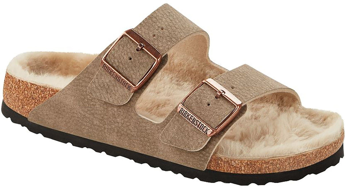 Birkenstock Arizona Shearling Synthetics Desert Dust Sandals Narrow