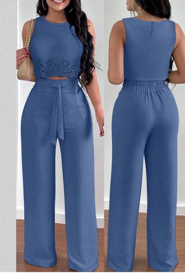 omen’s Floral Off-Shoulder 2-Piece Set | Sleeveless Crop Top and Tie-Front Pants | Casual Summer Co-ord Set | Trendy Boho-Chic Floral Outfit for Women | 2026 Vacation Wear Essentials