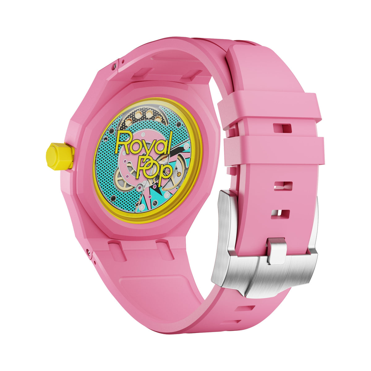 AP x Swatch Royal Pop Performance Band – Bubblegum Pop – Classic Crown Edition | Waloo Watch Bands
