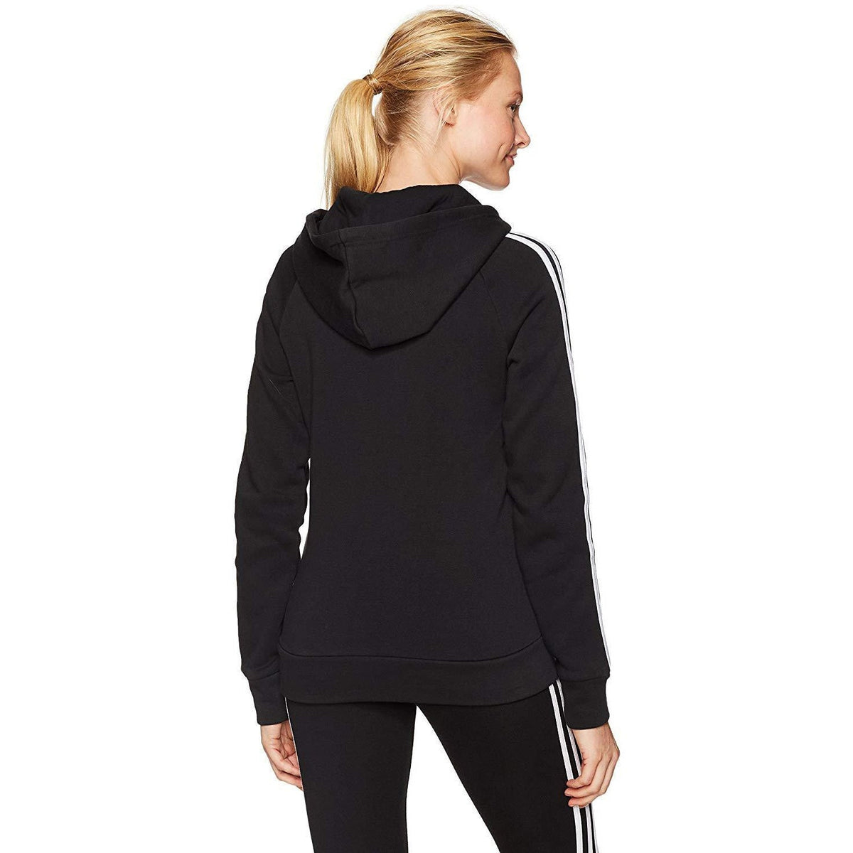 adidas Women's Essential Cotton Fleece 3 Stripe Pullover Hoody