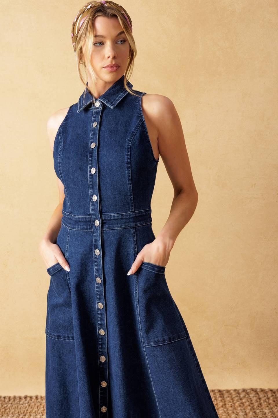 Cool Girl Denim Midi Dress
