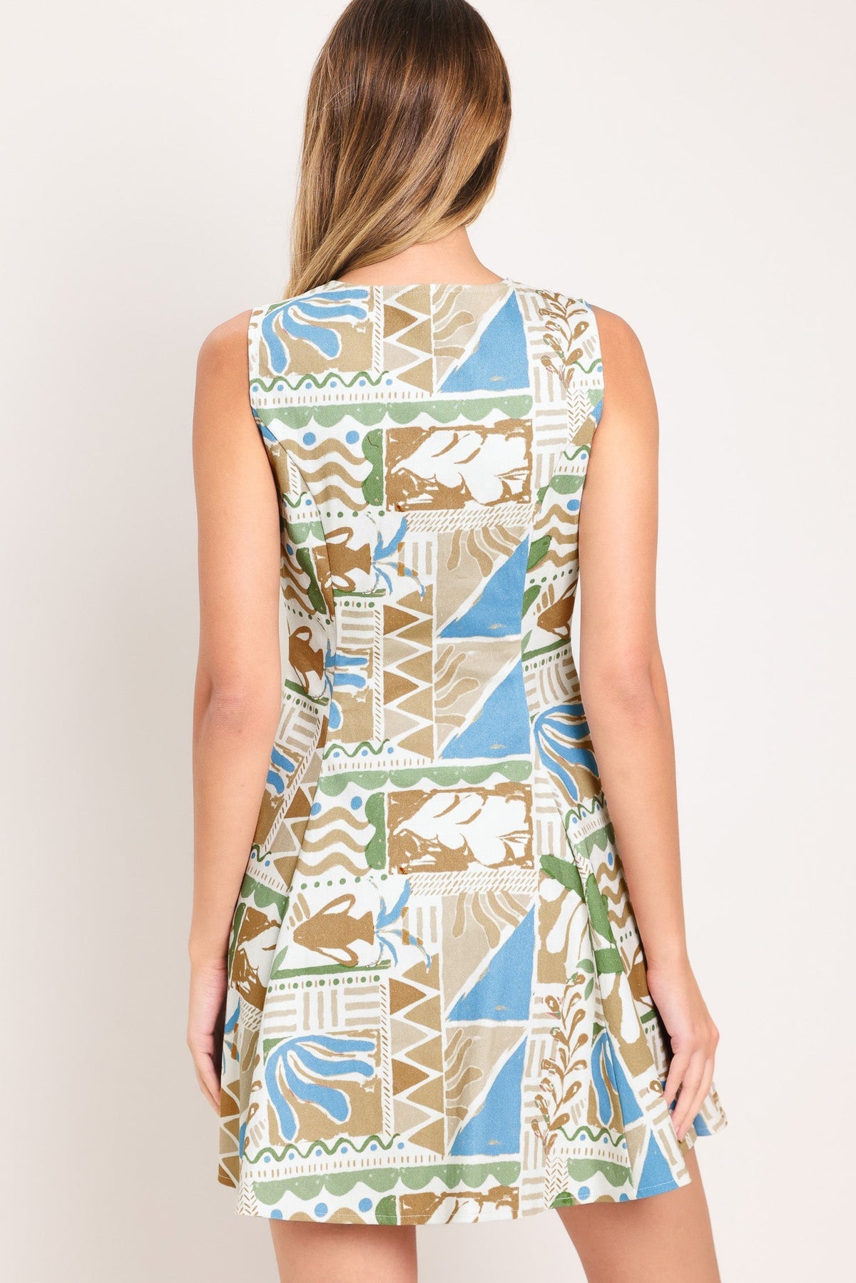 Desert Mosaic Woven Mini Dress