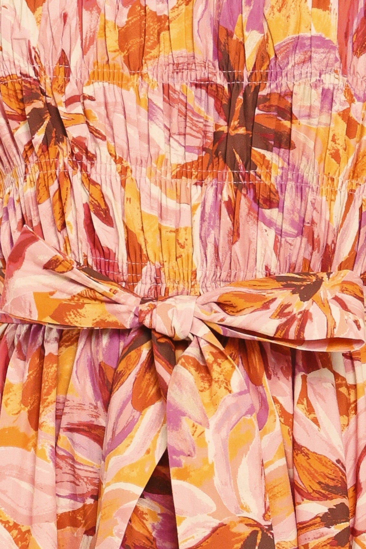 Apricot Blossom Woven Midi Dress
