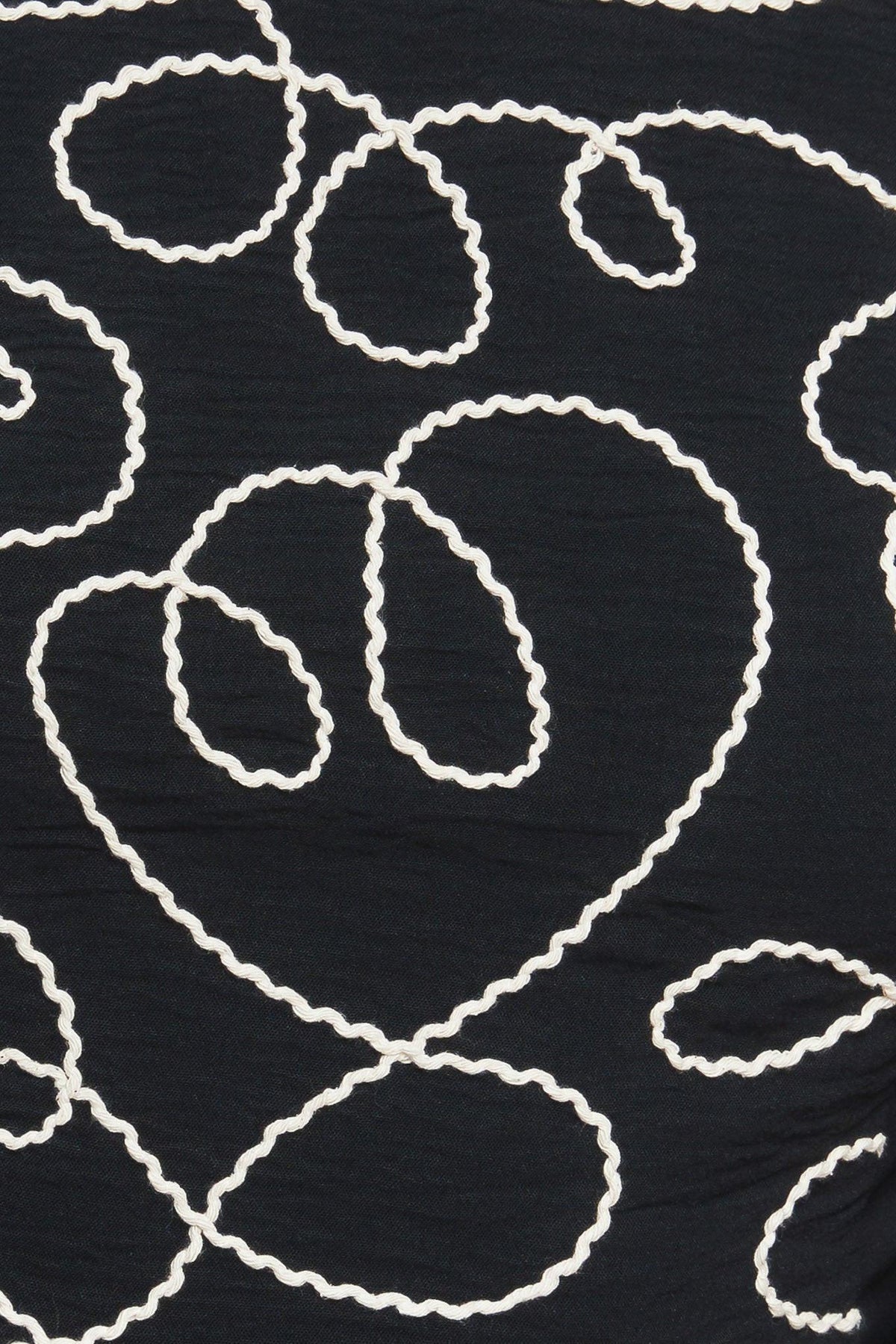 Black Canvas Woven Top