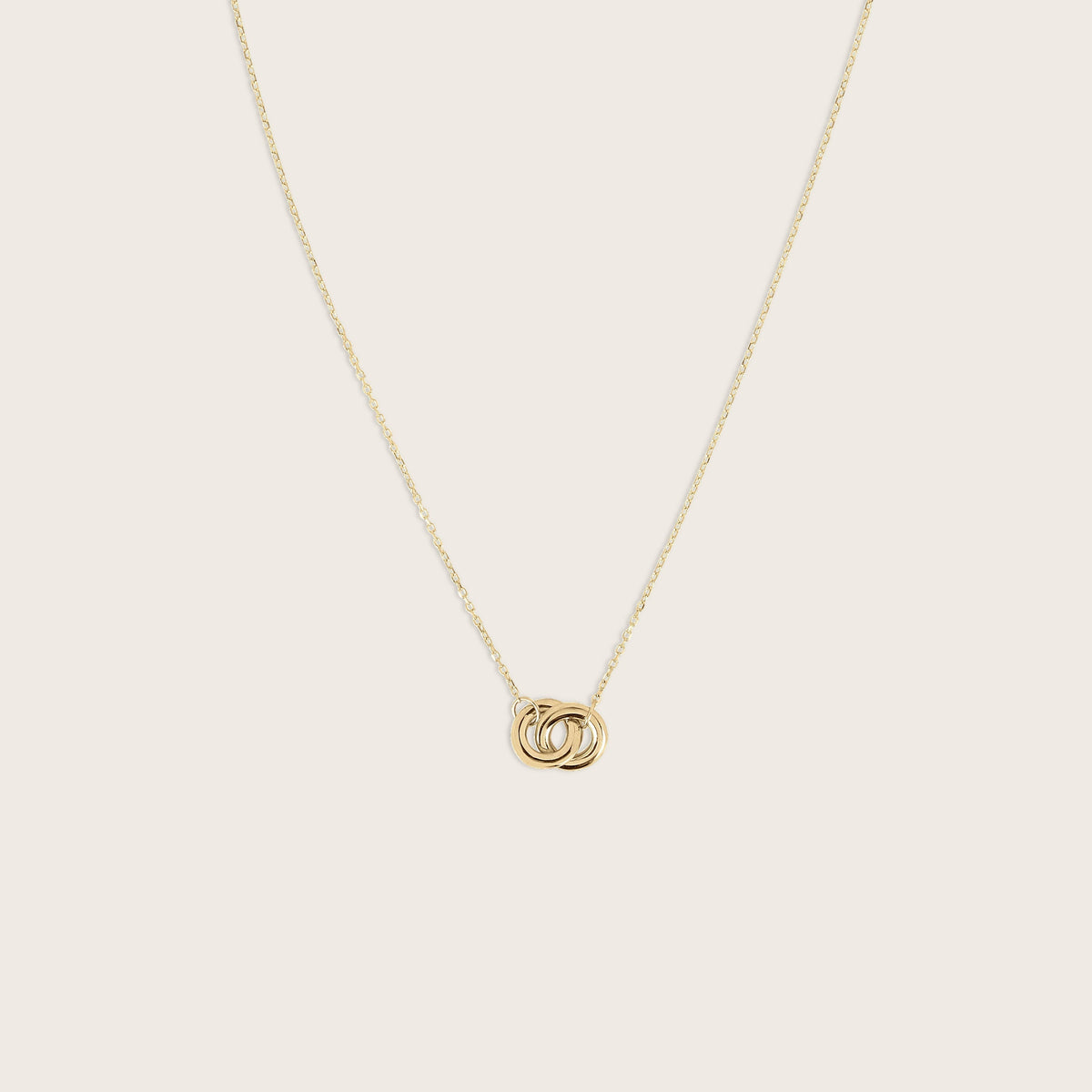 14k Yellow Gold Linked Circle Pendant Necklace