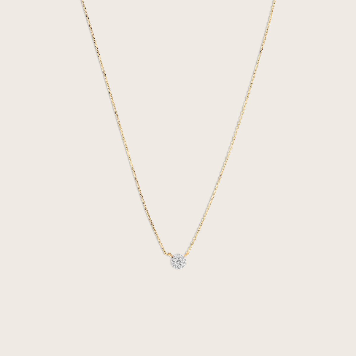 14k Yellow Gold Lab Grown Diamond Pavé Pendant Necklace