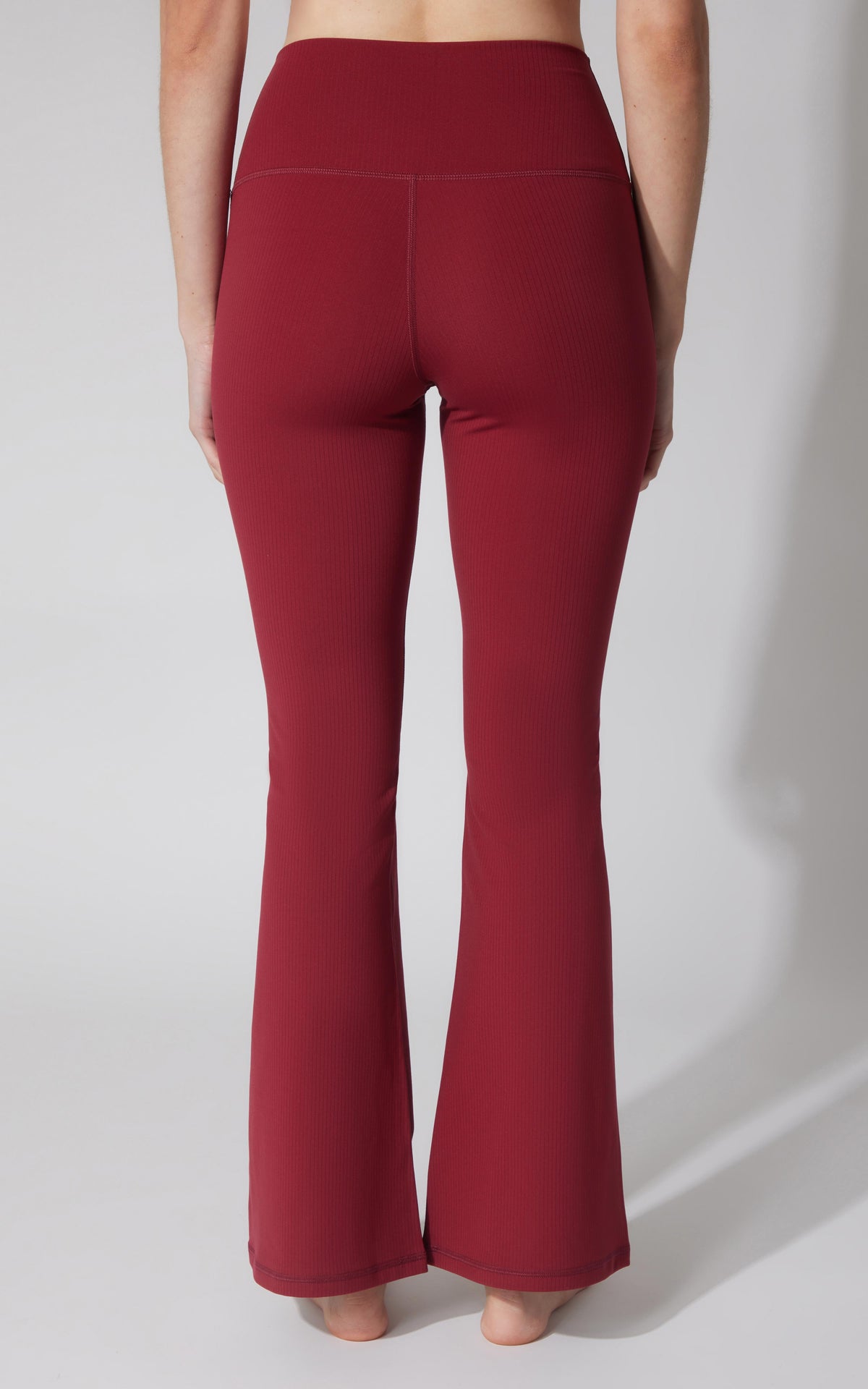 90 Degree by Reflex Felix Ribbed Elastic Free Waist 7/8 Flare Leg Pant