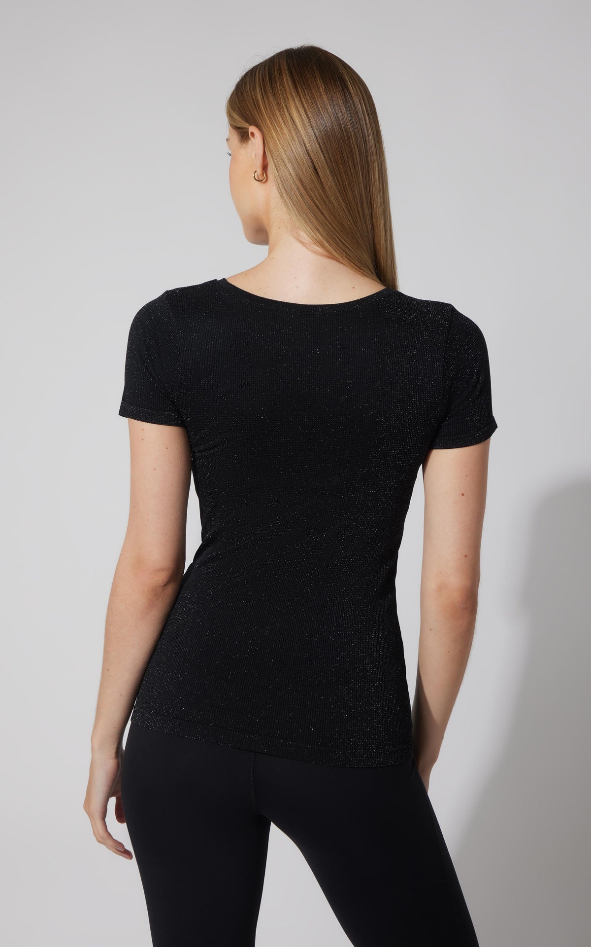 90 Degree by Reflex Lurex Seamless Short Sleeve Active Shirt