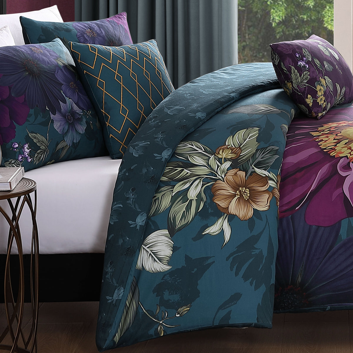 Bebejan Vibrant Flora 5 Piece Reversible Comforter Set
