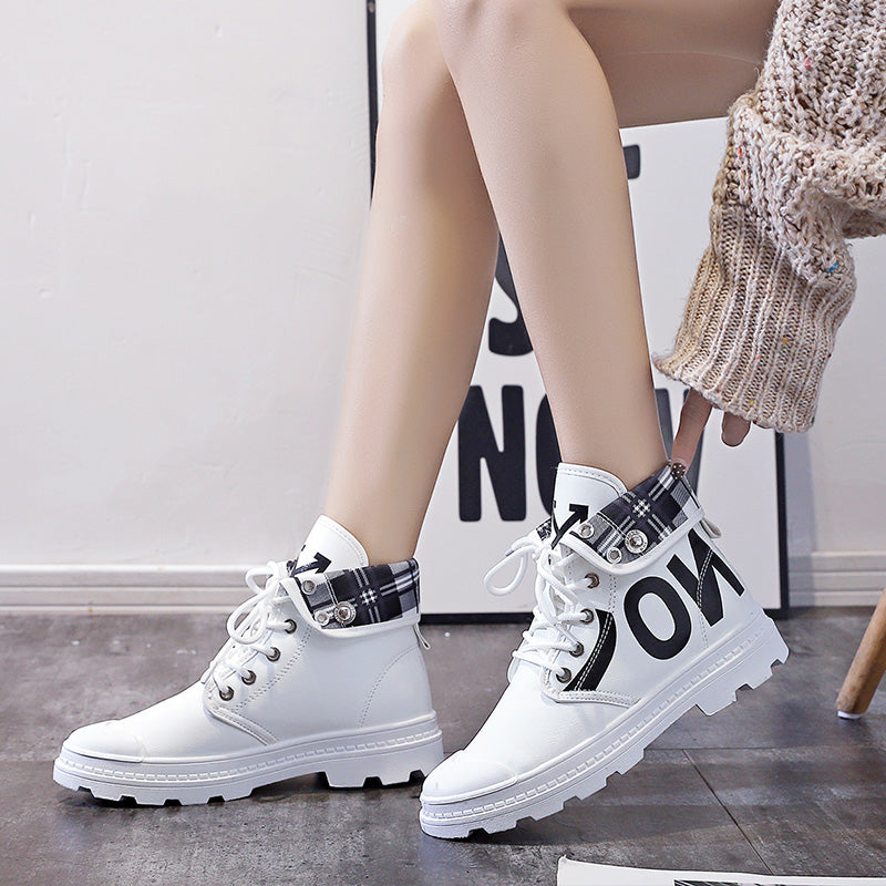 Women’s All-Match High-Top Canvas Boots | Trendy Girls' Short Canvas Sneakers | Modern Urban High-Top Lace-Up Shoes | Breathable Casual Canvas Short Boots for Women