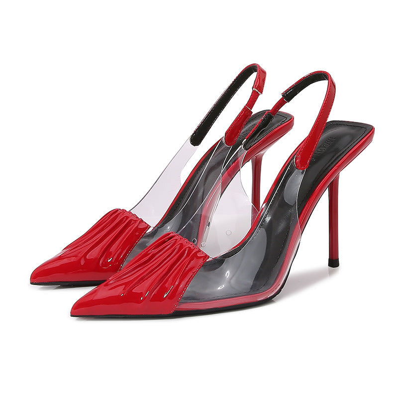 Women’s Transparent Pointed-Toe High Heels | Clear Stiletto Pumps | Elegant PVC Illusion Heels for Women | Modern "Cinderella" Party Heels | High-Sense Clear Panel Stilettos
