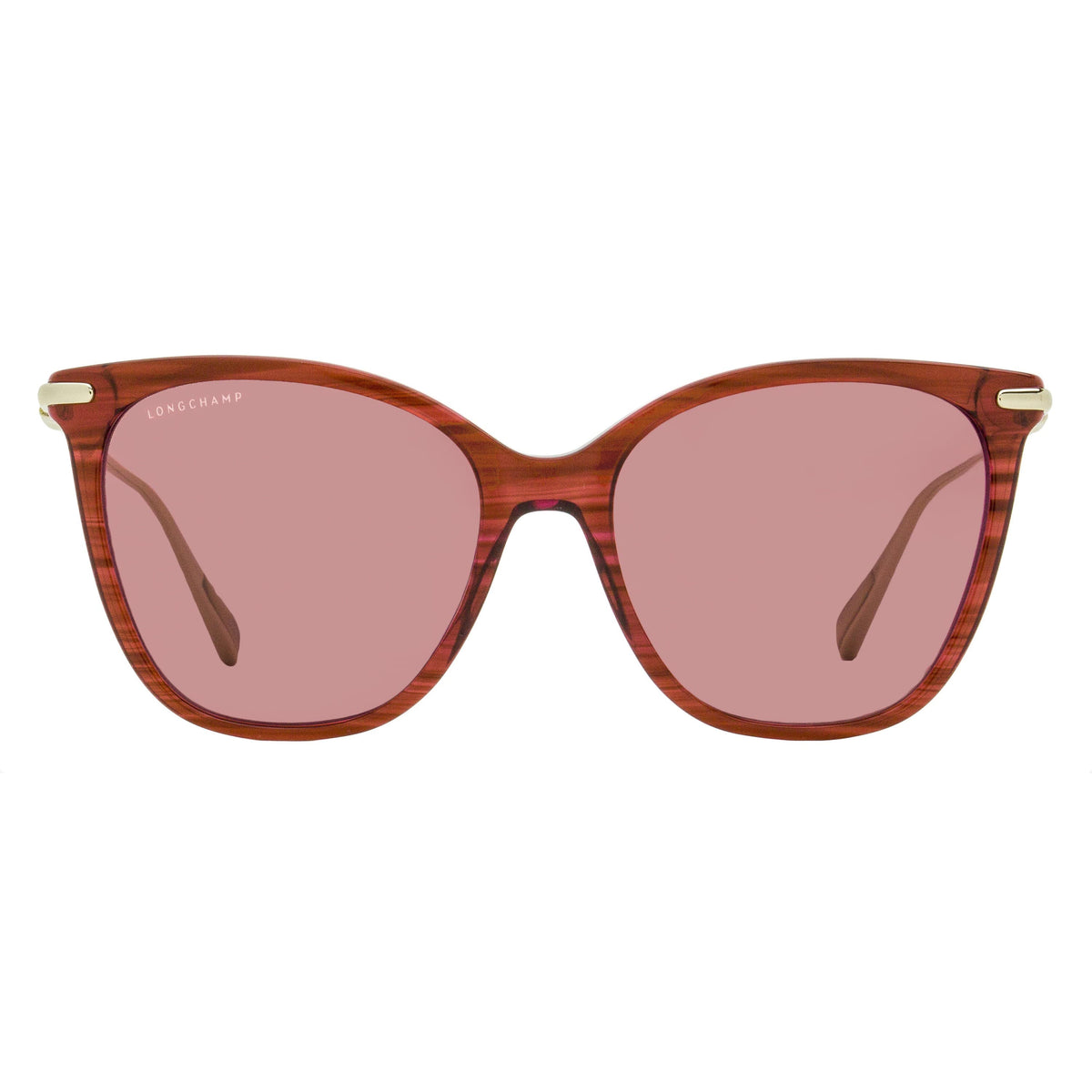 Longchamp Rounded Square Sunglasses LO757S 607 Striped Red/Gold 55mm