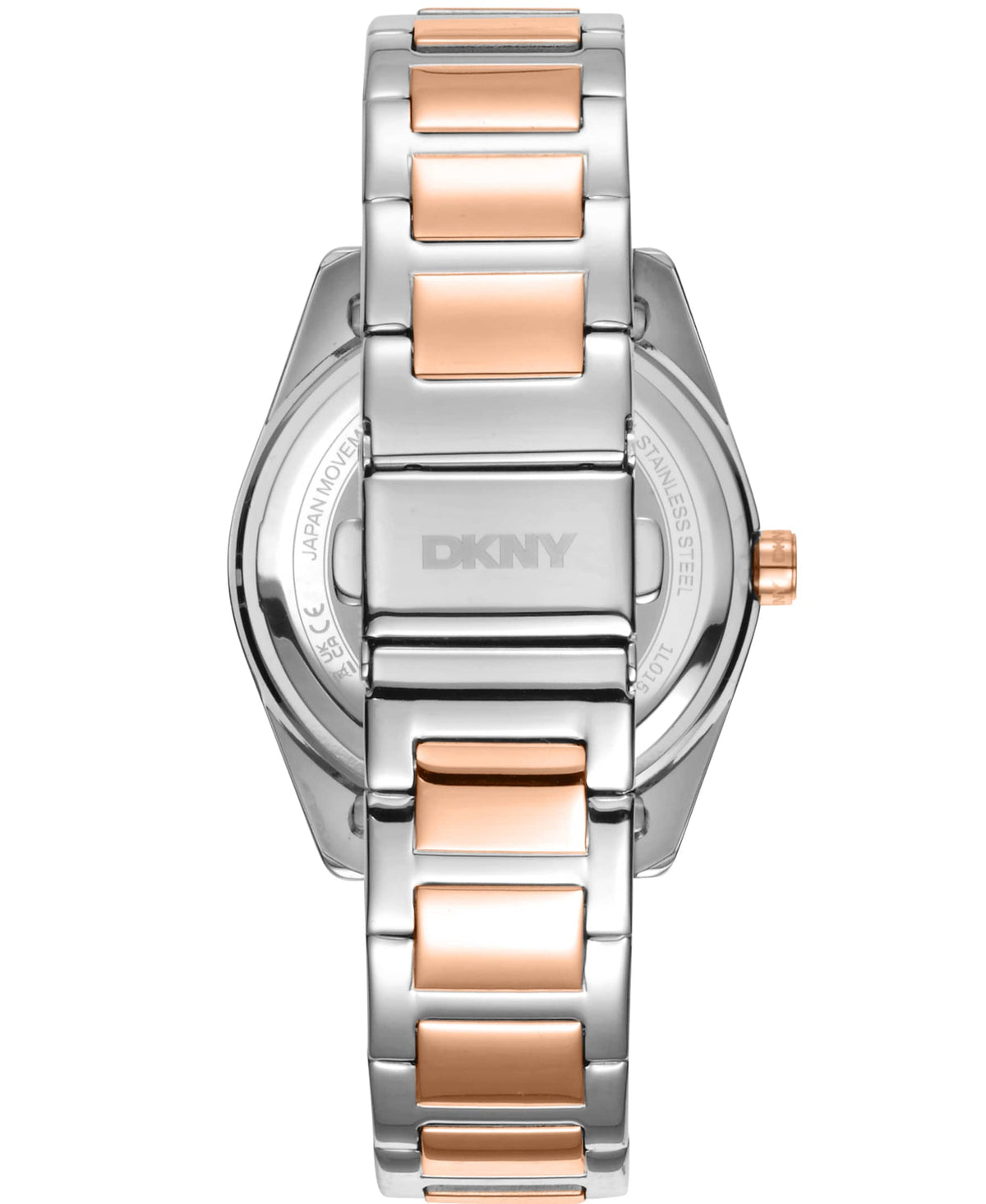 Dkny Women Watch, Two Tone Silver & Rose Gold Color Case, Silver Dial, Two Tone Silver & Rose Gold Color Metal Bracelet, Multi-Function, 5 Atm