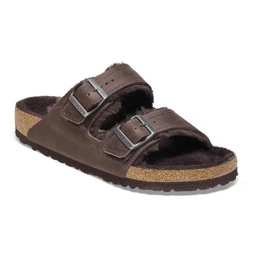 Birkenstock Arizona Shearling Waxy Leather Habana