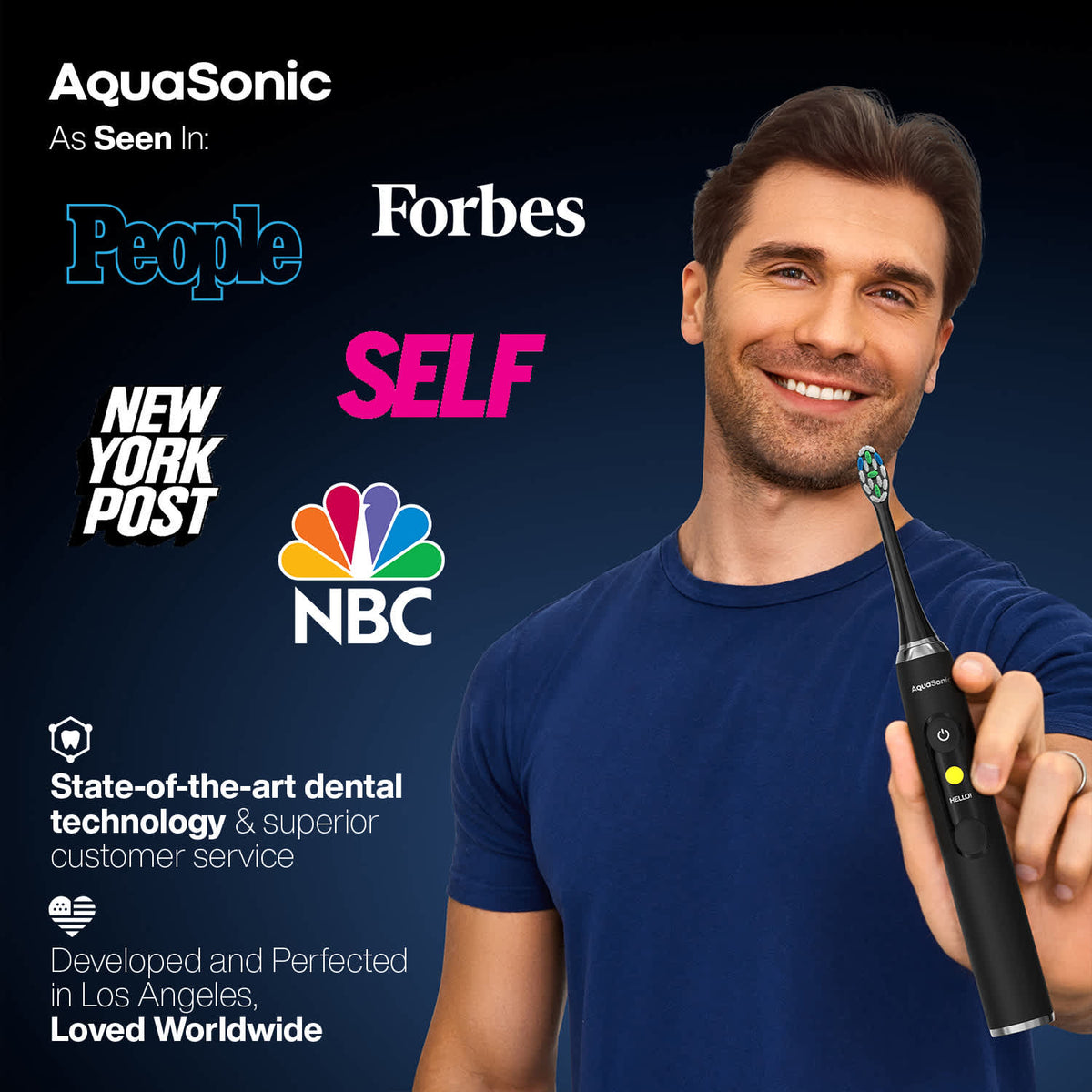 Aquasonic Clinical AQ Ultra-Whitening Smart Toothbrush with Touchscreen