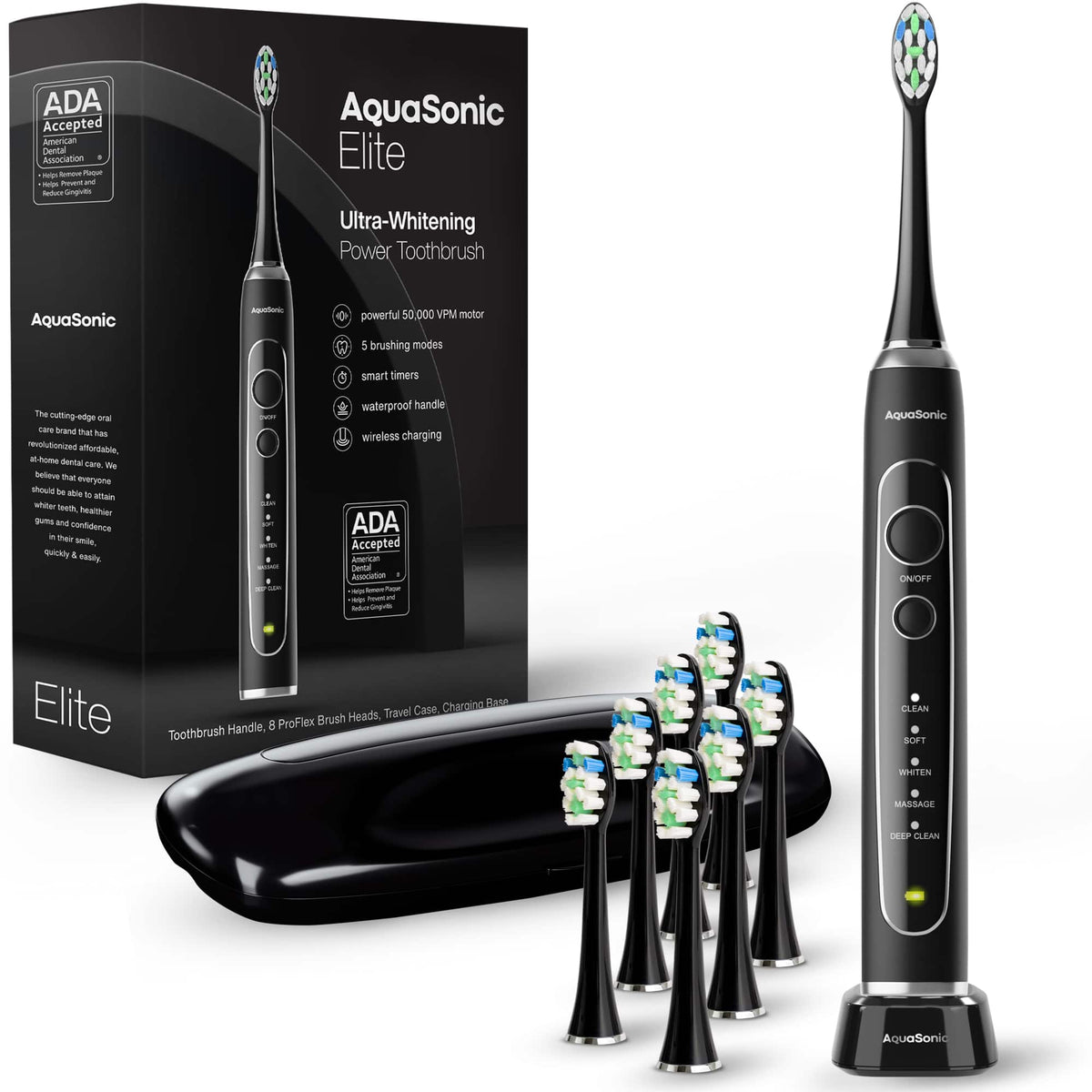 AquaSonic Elite - Ultra-Whitening Rechargeable Toothbrush