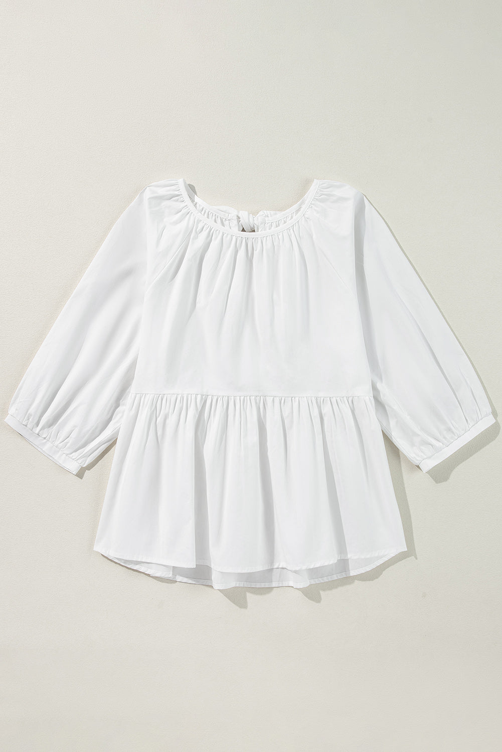 Threaded Pear Paula Bow Knot Cutout Back Blouse