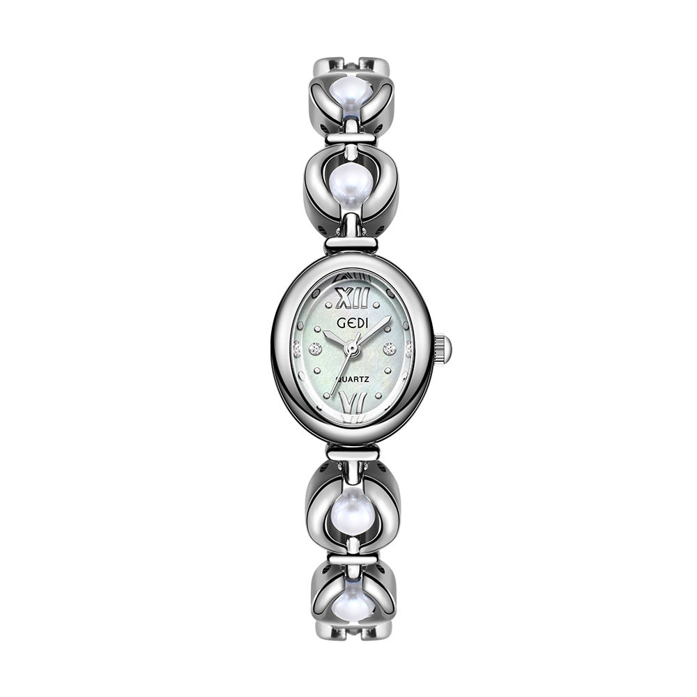 GEDI National Style Emerald Bracelet Watch | Luxury Shell Pearl Women’s Quartz Watch | Niche High-Grade Green Dial Watch | Exquisite Light Luxury Jewelry Watch for Women