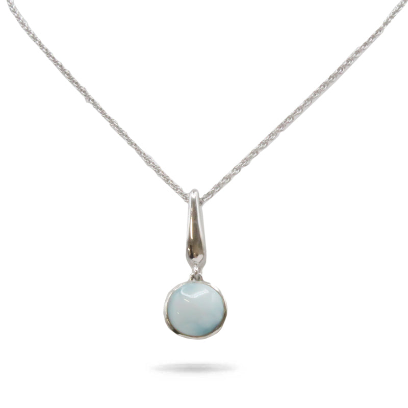 Liquido Larimar Stone Sterling Silver Necklace By Marahlago