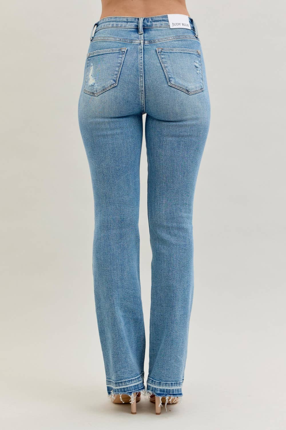 Daria - Mid Rise Destroy & Released Hem Bootcut Jeans