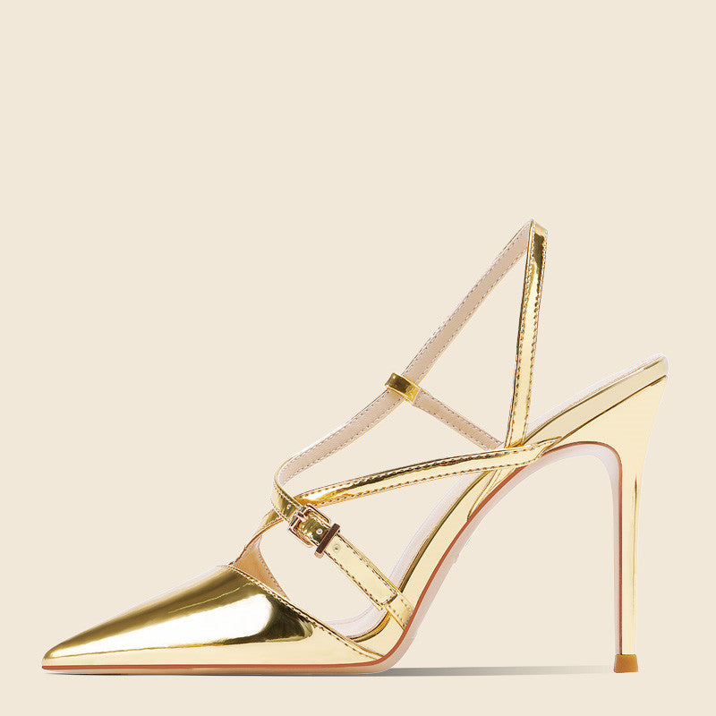 Women’s One-Word Strap High Heel Sandals | Elegant Single Strap Stiletto Heels | Minimalist Open-Toe Evening Sandals | High-Sense Classic Party Heels | 2026 Trendy Occasion Footwear