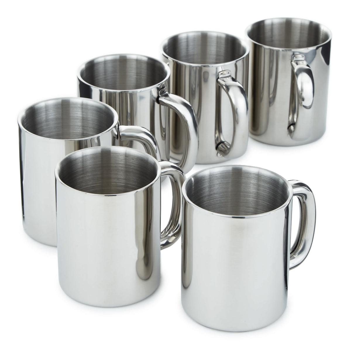 BergHOFF 6Pc 18/10 Stainless Steel Mug Set, 12 oz
