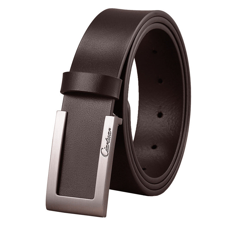 Men’s Fashion First Layer Cowhide Casual Belt | Premium Full-Grain Genuine Leather Waistband | Minimalist High-Sense Men’s Belt | Durable Handcrafted Everyday Leather Accessory