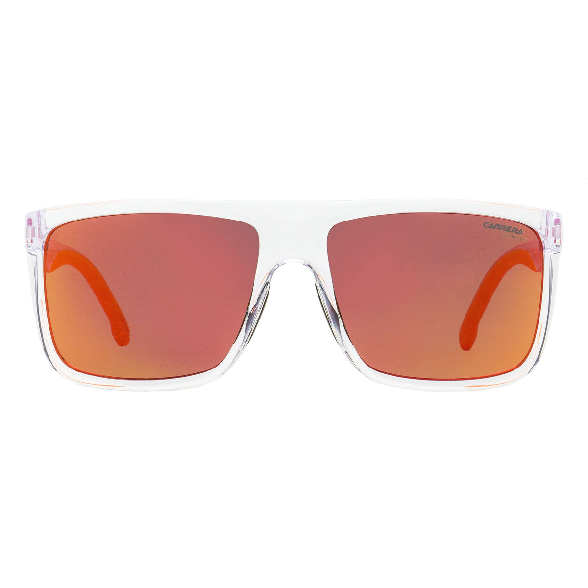 Carrera Flat-Top Rectangular Sunglasses 8055/S 900UZ Crystal/Orange 58mm
