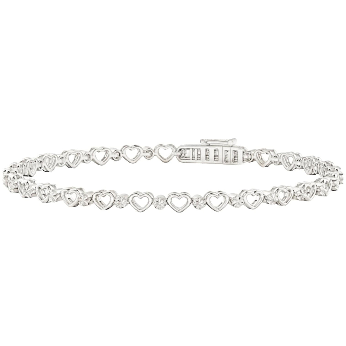 Diamond Cut and Hearts Bracelet