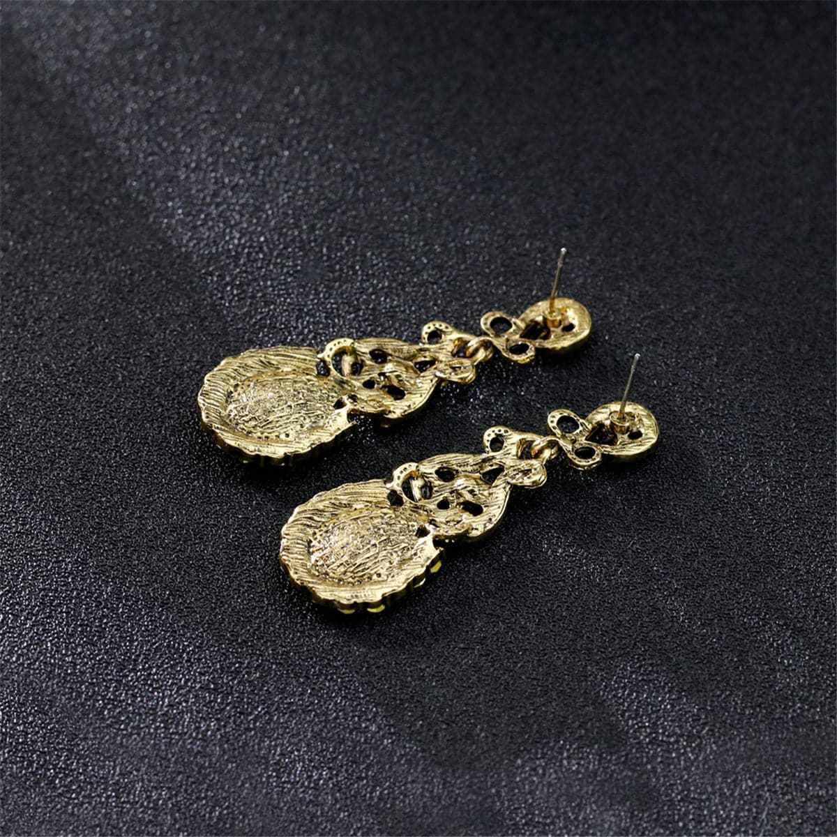 Black Crystal & Cubic Zirconia Botany Drop Earrings