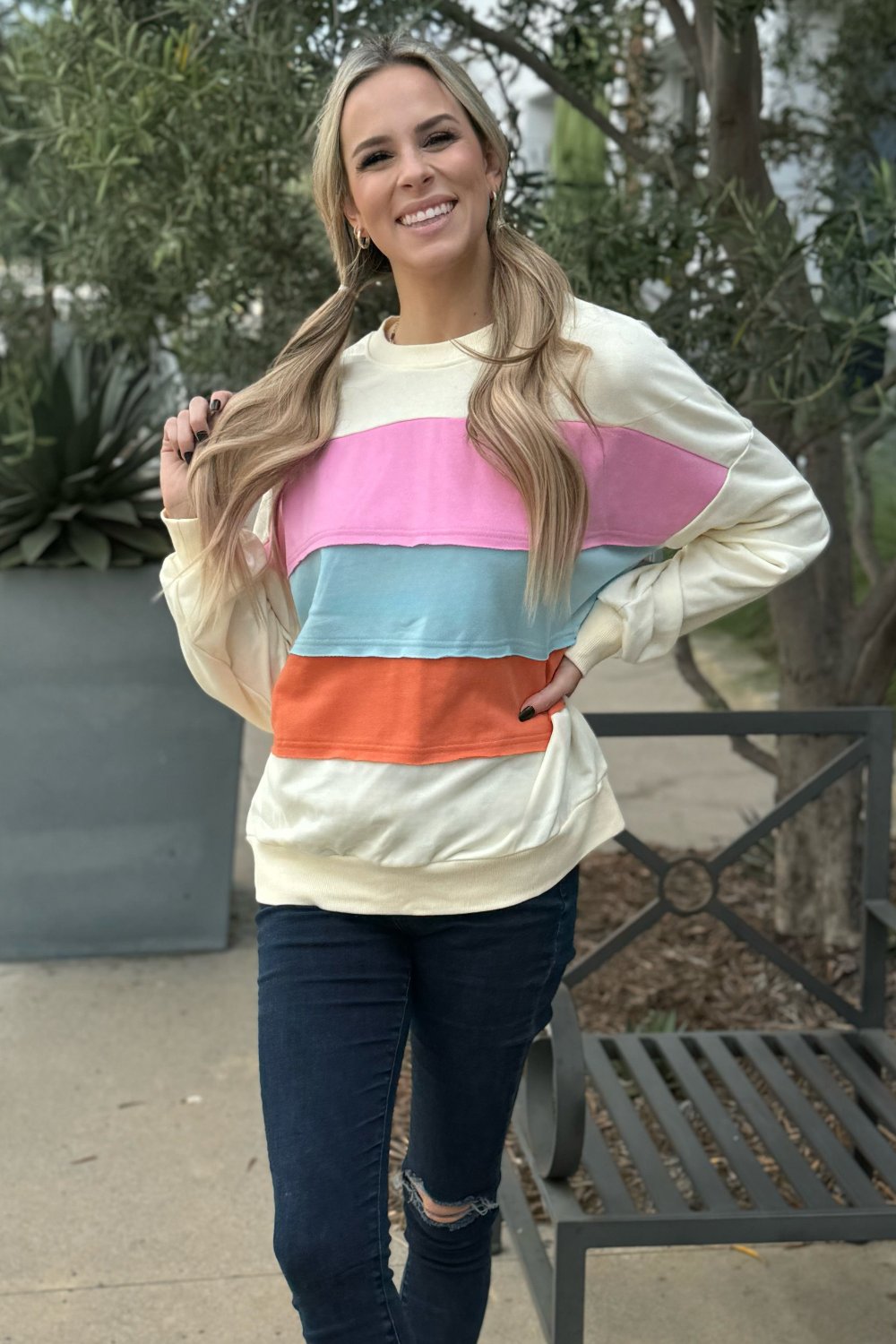 Threaded Pear Leilani Patchwork Sweatshirt