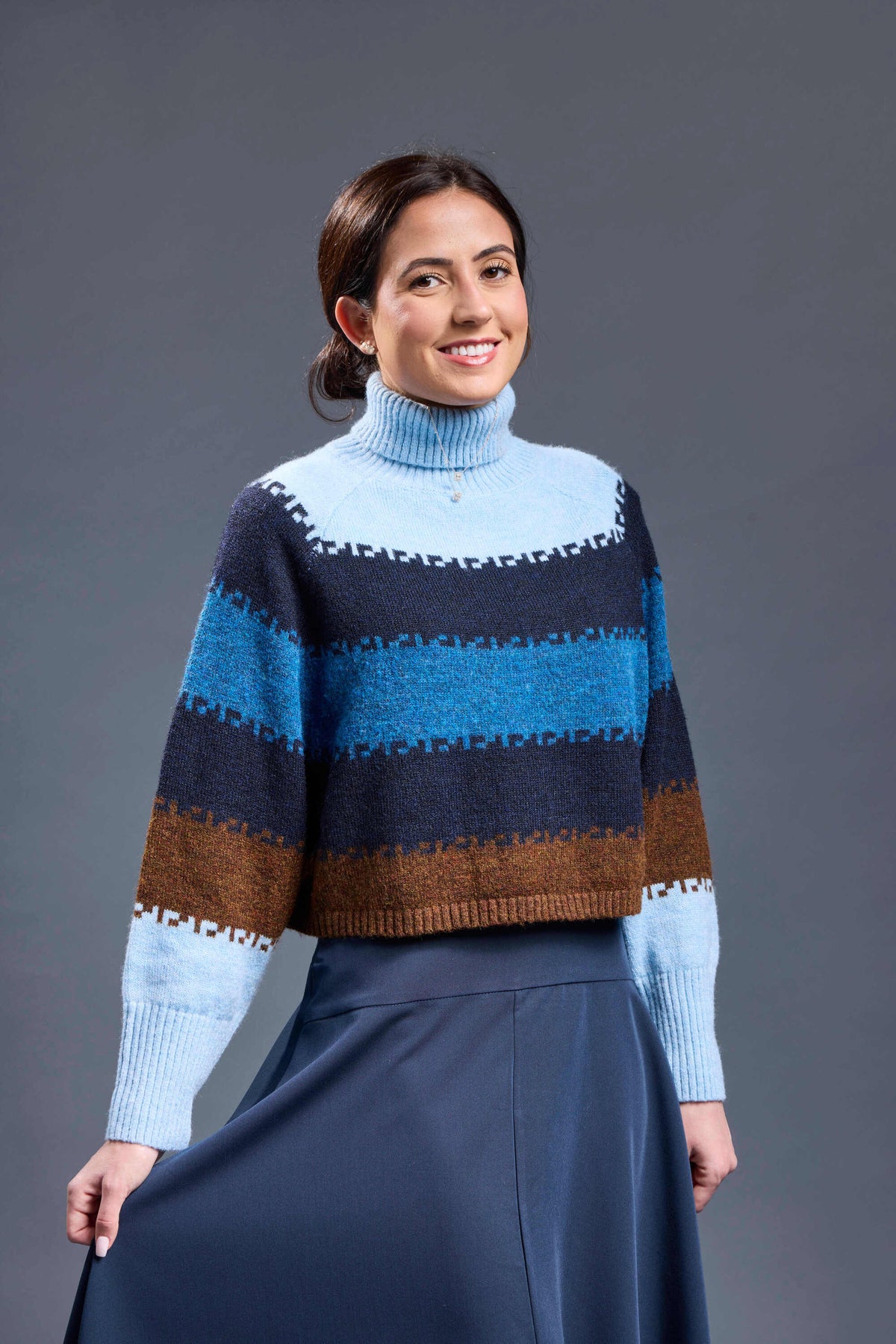 MiJN Cropped Sweater Striped-Mock