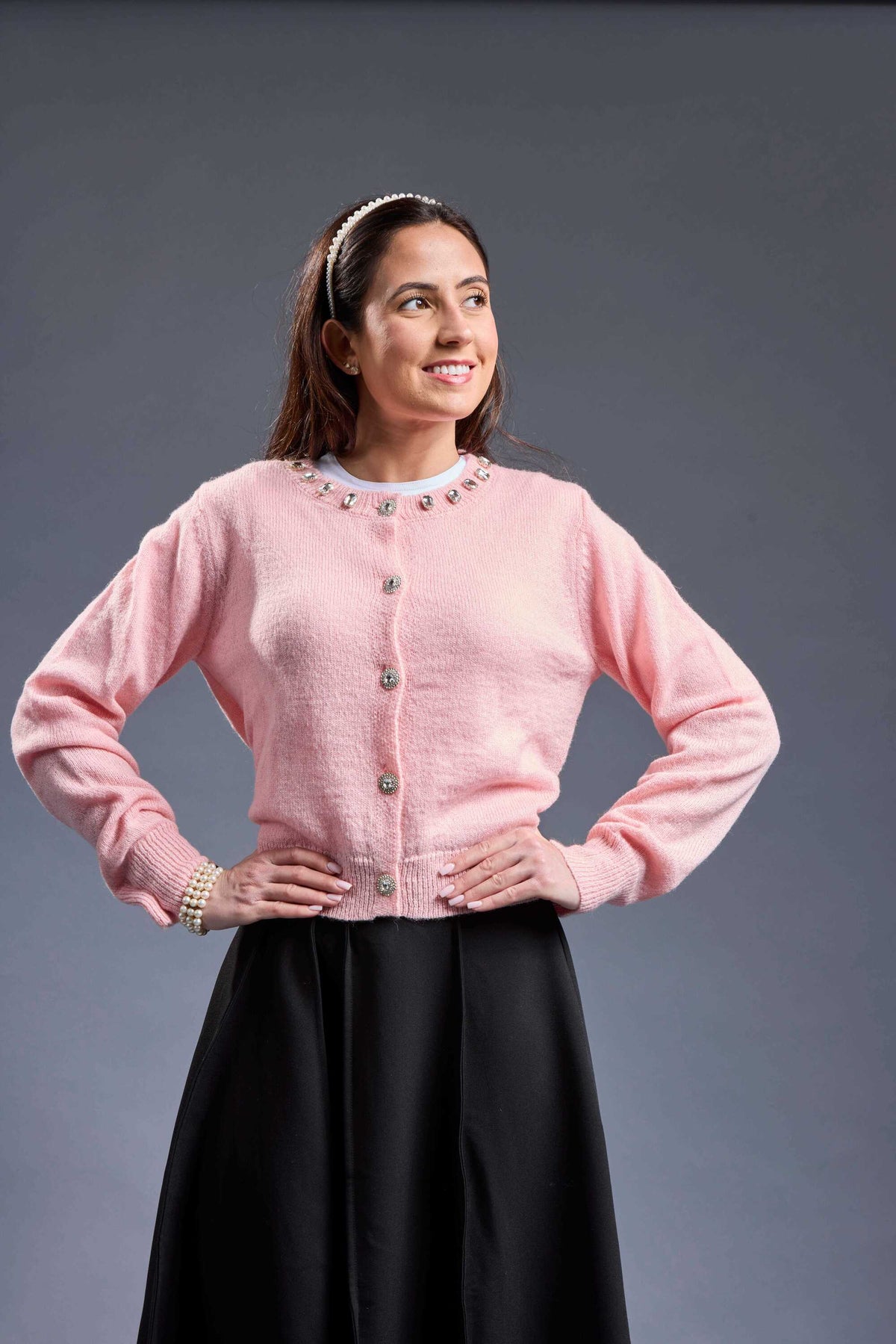 MiJN Knit Cardigan Beaded Neckline