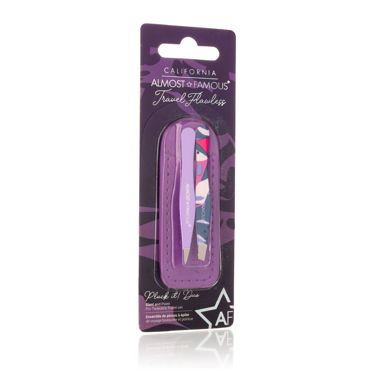 ALMOST FAMOUS - Precision Tweezer Duo (with Genuine Leather Case)