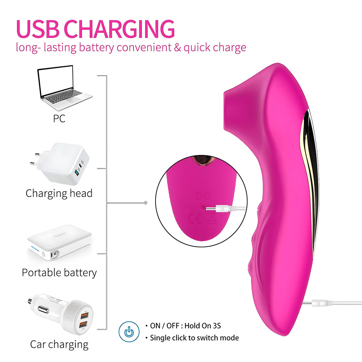 Blissed NYC Handheld Sucking & Vibrating Stimulator